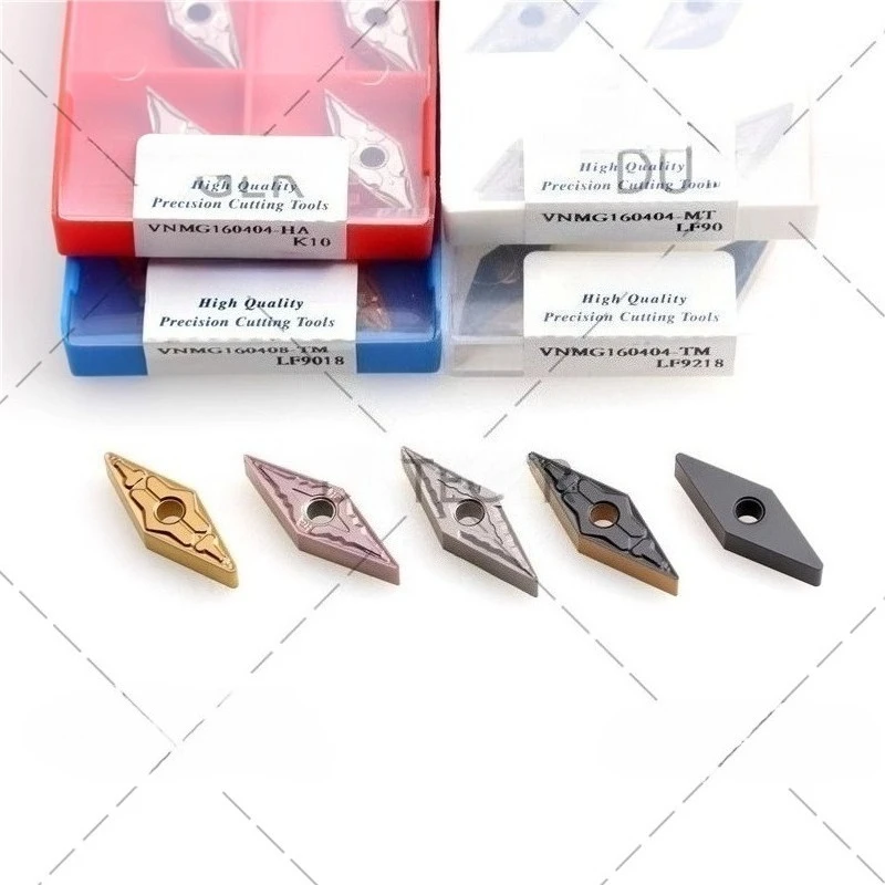 

Оригинальные цилиндрические карбидные вставки с ЧПУ VNMG160404 VNMG160408 VNMG160412-TM HQ MS LF6018 LF9018 LF9118 Ромбовидная вставка