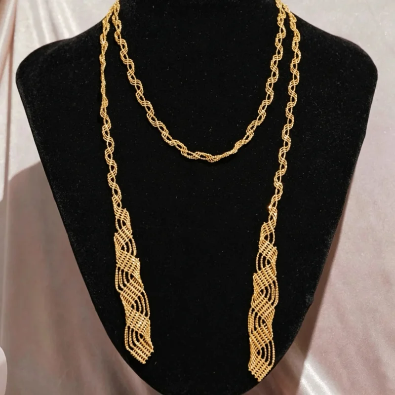 Bellux Gold Silver Beads Chain 925 Silver Athena Hymn Light Luxury Vintage Long Sweater Chain Female Charm Jewelry Necklace
