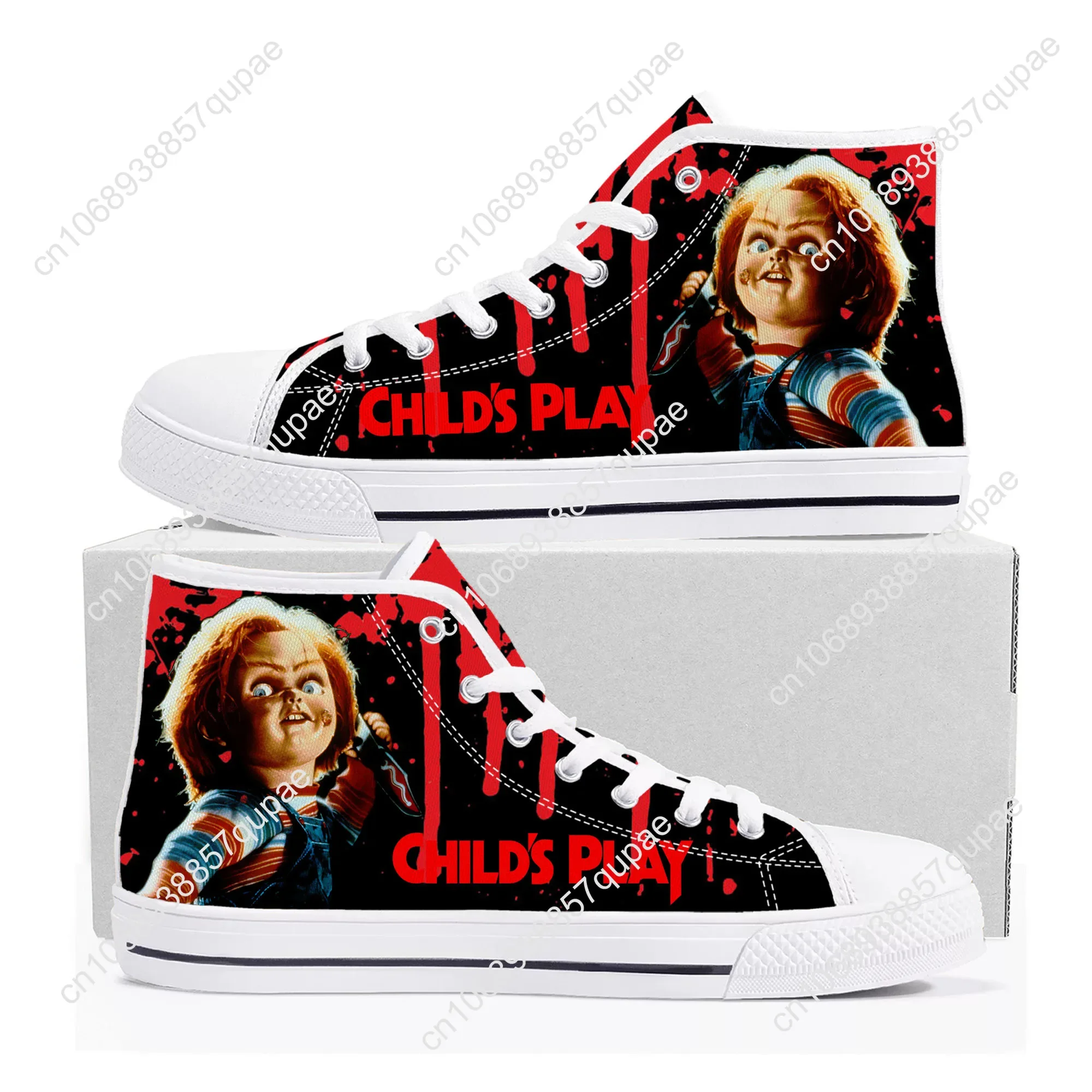 Zapatillas de lona de alta calidad para hombre y mujer, zapatos informales personalizados de película de terror, Chucky, para adolescentes