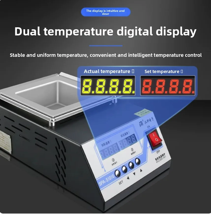 Tin pot dip soldering machine,lead-free constant temperature melting furnace for hot tinning,rectangular small dip soldering mac