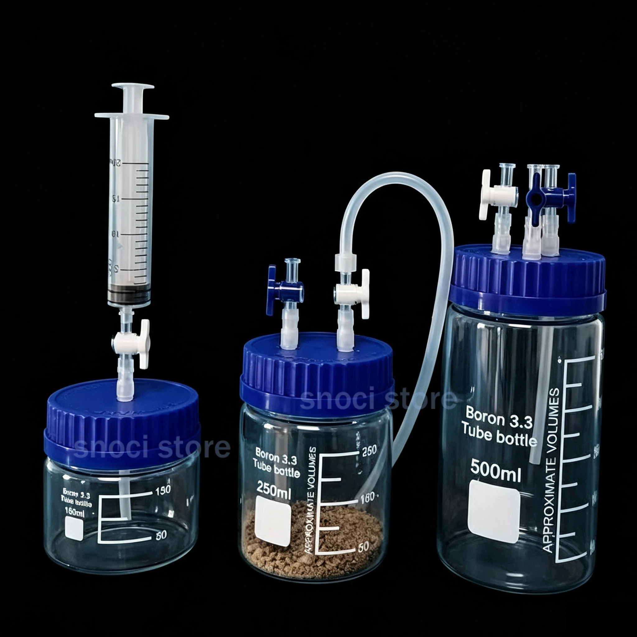 Negative Pressure Buffer Bottle Cap GL45 GL80 Sampling Liquid Extraction Bottle Lid for Soil Microbial Respiration  Experiment