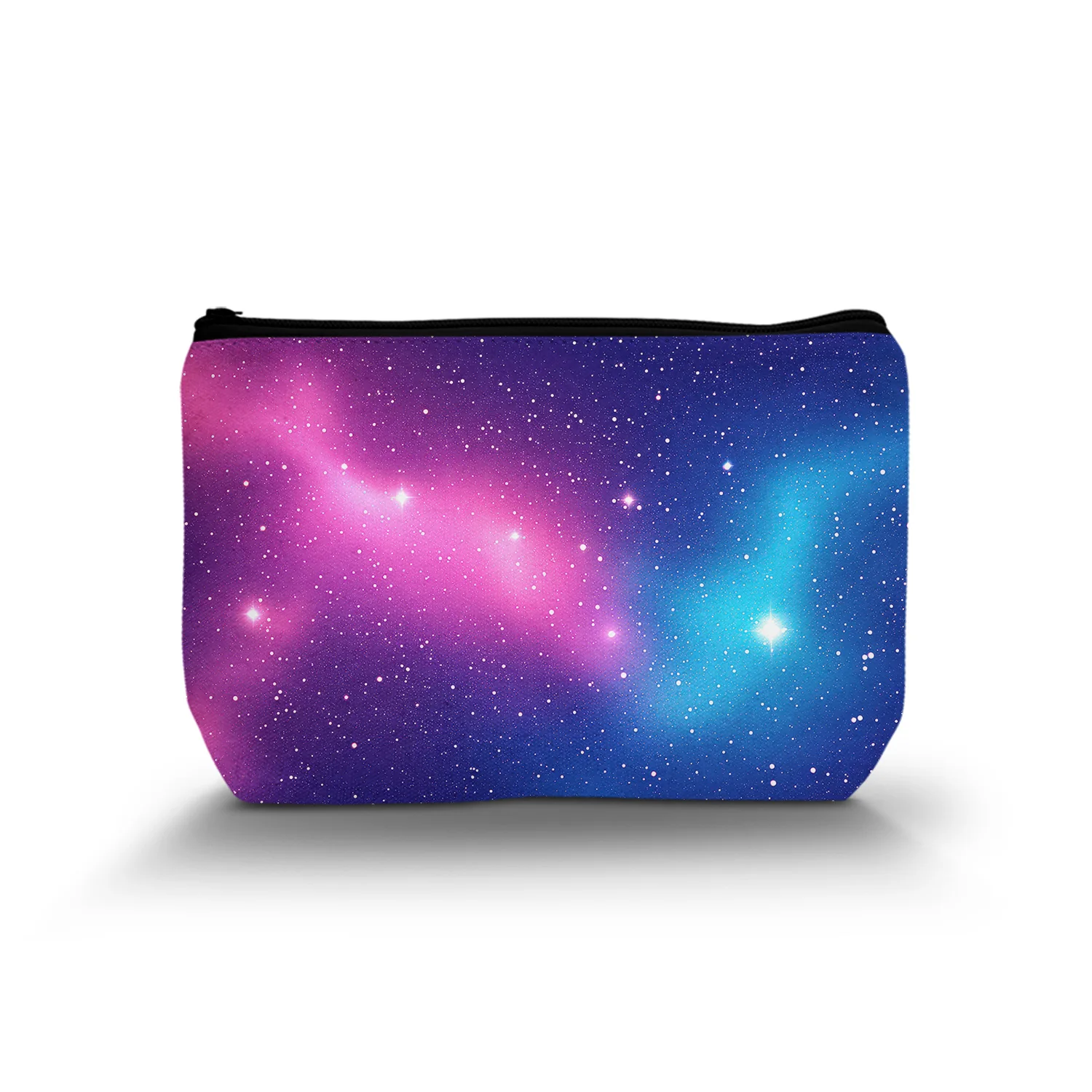 1Pc Galaxy Universe Blue And Pink Starry Sky Makeup Bag For Teenage Makeup Storage Multifunction Cosmetic Bag