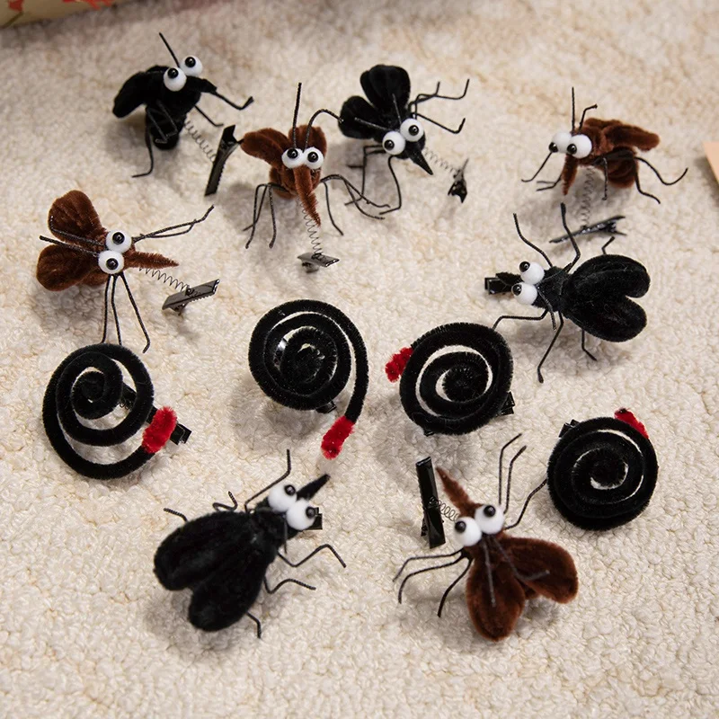 1 Stück simuliert ‌ Mückenspule ‌ Haarspange Plüschtiere Weiche gefüllte Insecta-Puppe ‌ Mückenspule Plüsch ‌ Haarspange – Detail 18