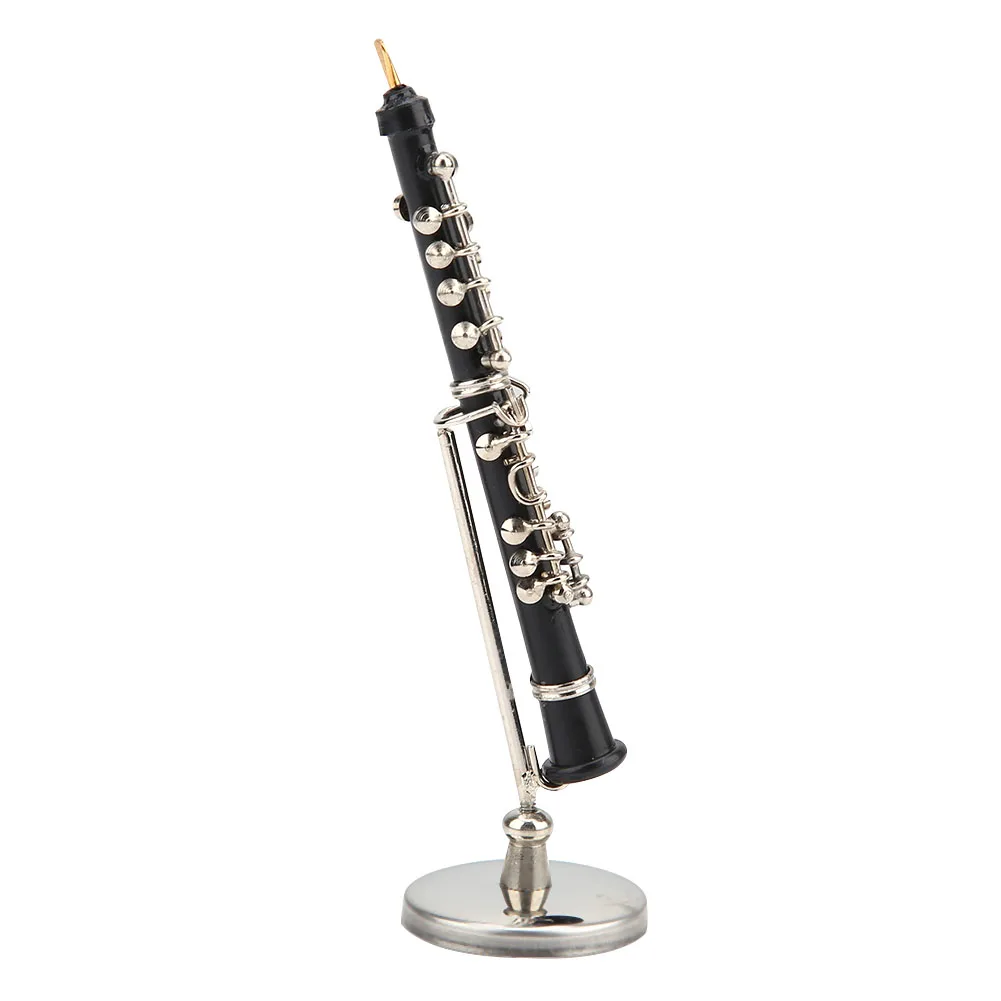 Miniature Oboe Model Metal Musical Instrument Ornaments Desk Decoration Oboe Model Display