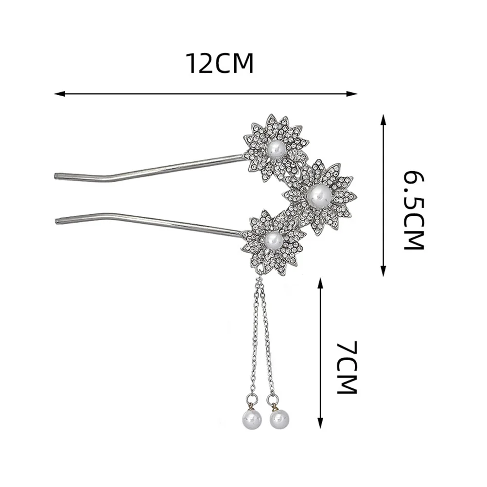 

Ancient Hairpin Flower Tassel Metal Hair Fork for Buns Women Accessories Retro Hair Stick For Buns Sticks Long Smooth Alloy
