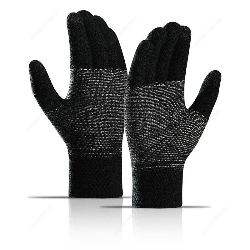 ใหม่2022ชายฤดูหนาวถักถุงมือหน้าจอของผู้ชายที่มีคุณภาพสูง Mitten Thicken อบอุ่นแคชเมียร์สีทึบนักธุรกิจผู้ชายถุงมือฤดูใบไม้ร่วง