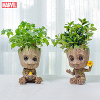 Disney Marvel Avengers Groot Mini Figure Pen Holder  Flower Pot Anime Toys Action Figure Sitting Groot Christmas Kids Toys Gifts