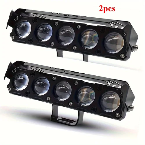 Luz LED para motocicleta de 5 lentes, lúmenes altos, fácil instalación, alto brillo, adecuada para motocicletas, camiones, ATV, SUV, UTV, 2 uds.