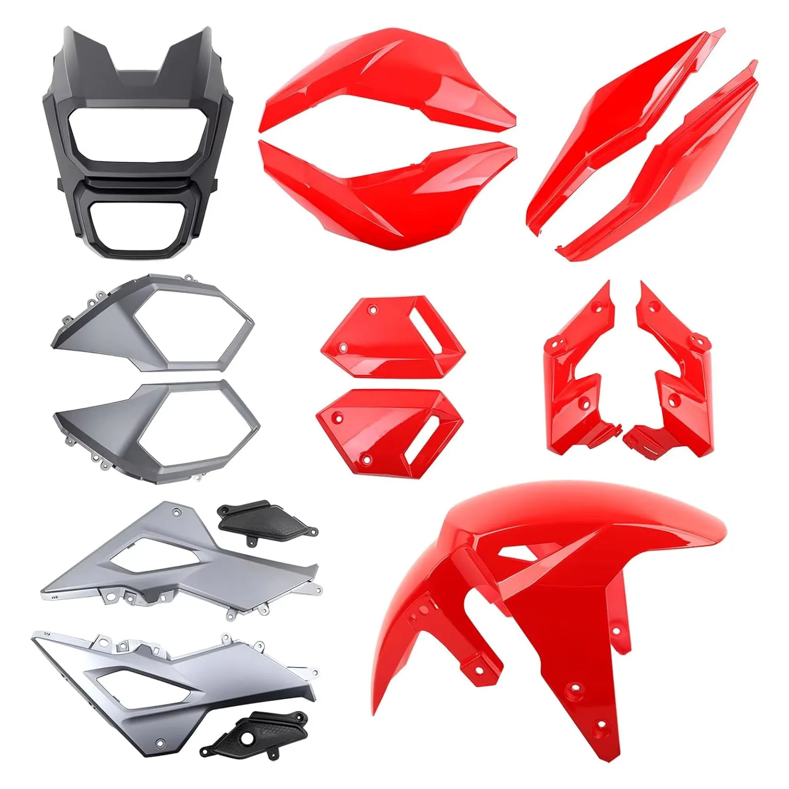 

Motorcycle Fairing Kits Compatible with Honda Grom MSX 125 2017-2020,Red Color