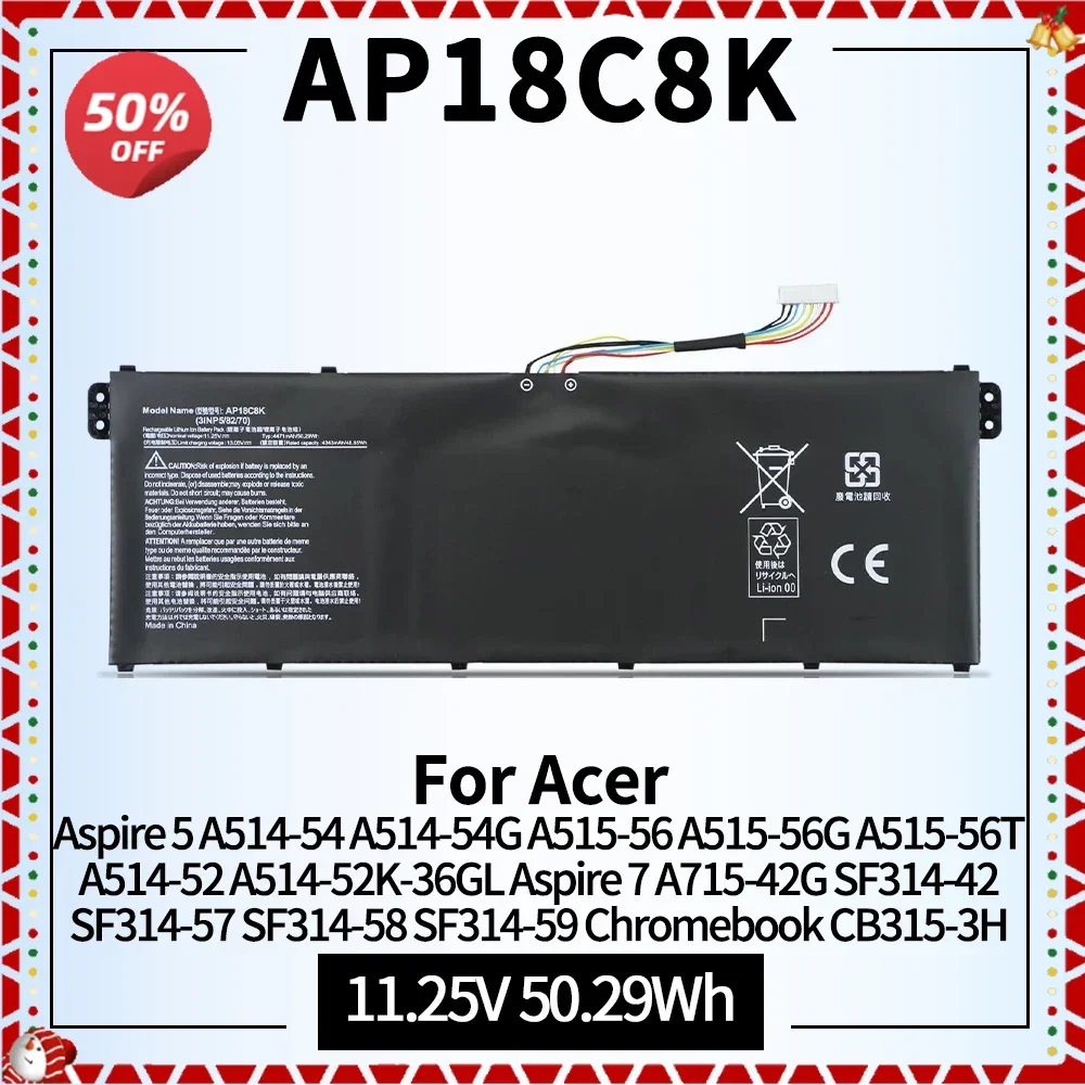 AP18C8K Laptop Battery for Acer Aspire 5 A514-54 A514-54G A515-56 A515-56G A515-56T A514-52 A514-52K-36GL A715-42G Replacement