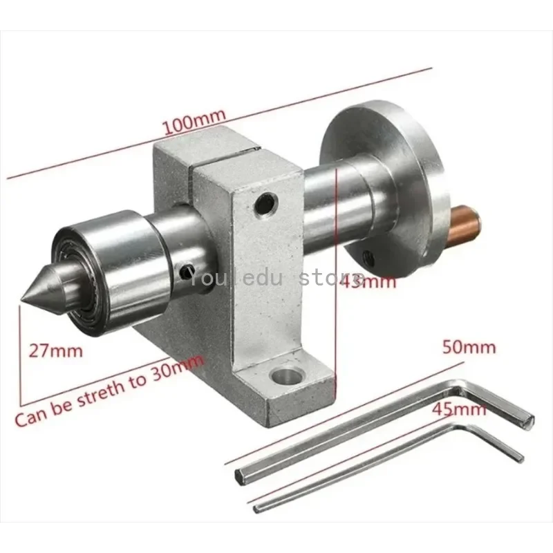 1 Set New Adjustable Double Bearing Live Centre Metal Revolving With 2pcs Wrenches DIY Accessories For Mini Lathe Machine