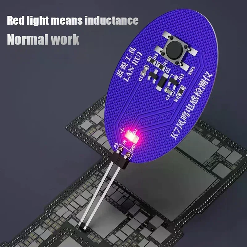 Lanrui K7 Inductance Tester Mobile Phone Motherboard Repair Tool Electromagnetic Detection Device with Red Light Fault Indicator
