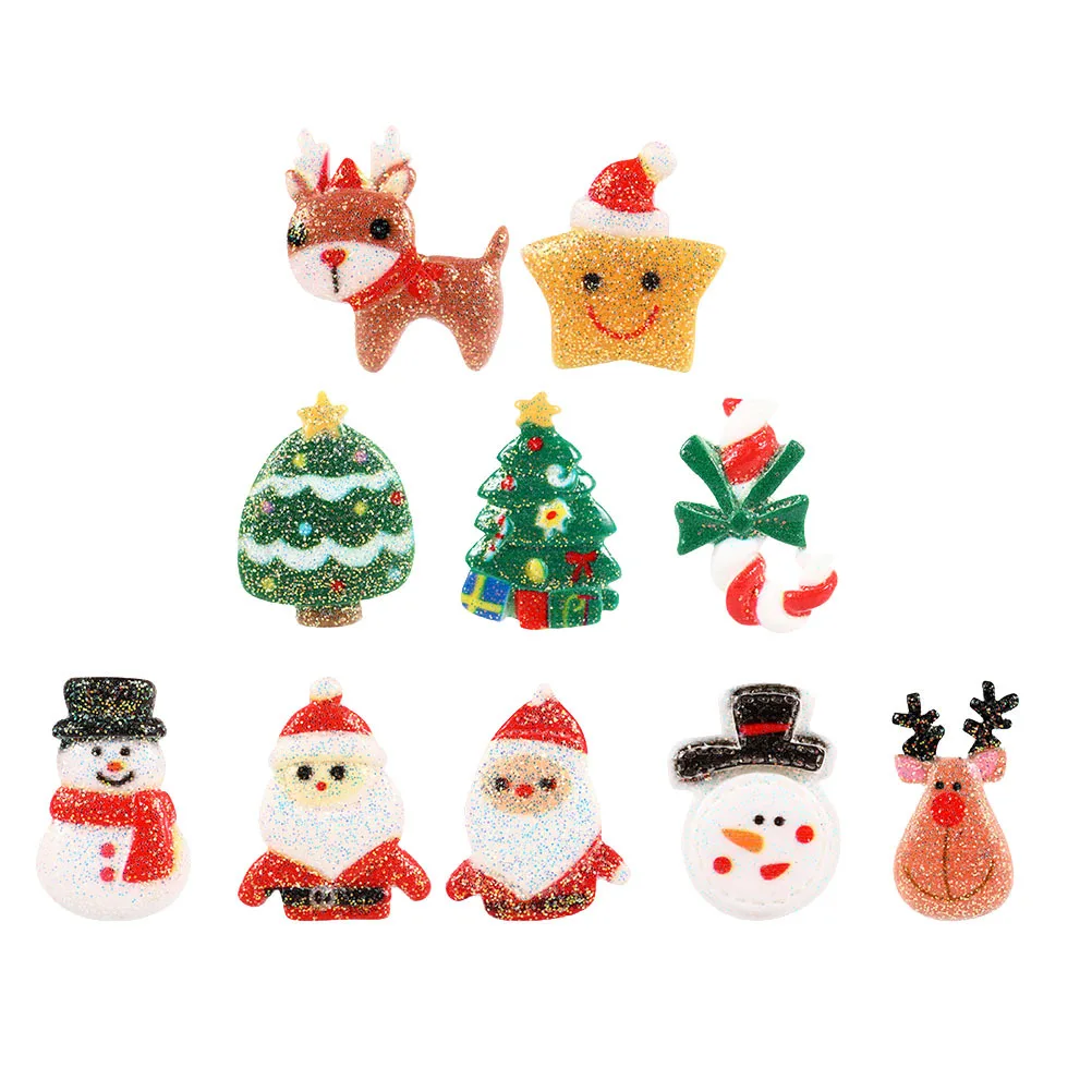 

38Pcs Christmas Theme Resin Decoration Accessories Handmade DIY Mini Pendants for Phone Case Headdress DIY Resin Accessories