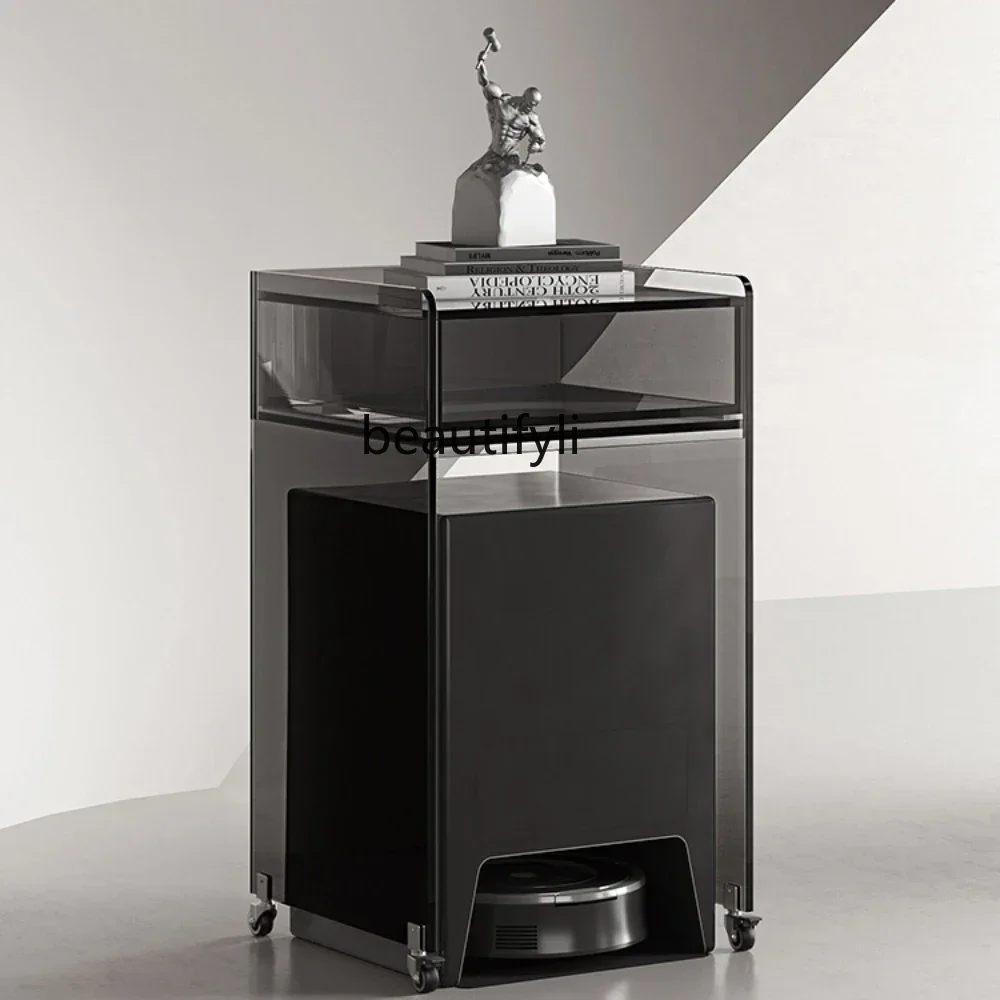 

S Sweeping Robot Storage Rack Acrylic Removable Rack Black Storage Rack Storage Cabinet