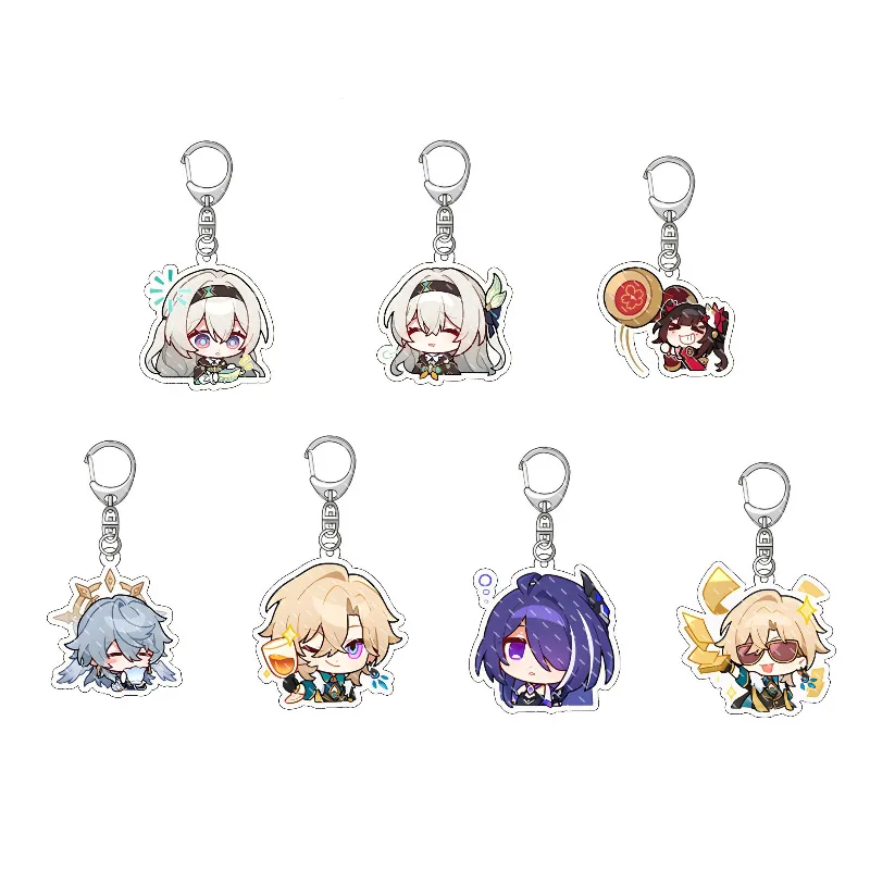 Hot Game Honkai: Star Rail Acrylic Keychain Bag Hanging Keyring Pendant Figures Jade Aventurine Decoration Fans Collection Gifts