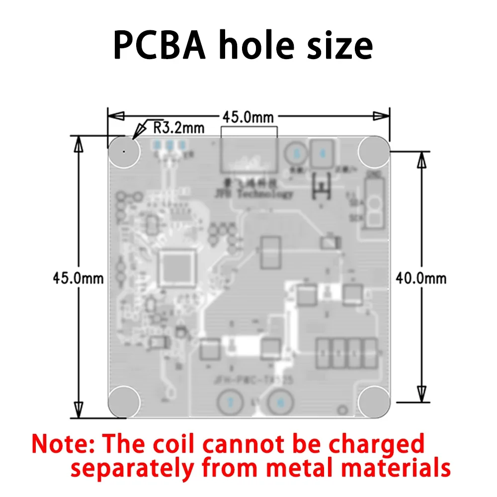 TX530 15W/20W 12V Wireless Fast Charging Mobile Phone Charger Module PCBA Circuit Board with Large Coil 3-12MM Long Distance