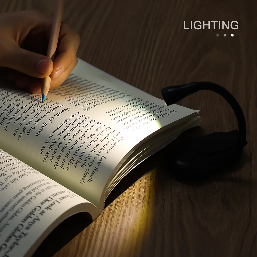 Mini Lampe LED Pliable à Intensité Réglable, Rechargeable à 360 °, pour Lecture, Protection des Yeux, 3 Documents, Nouveauté