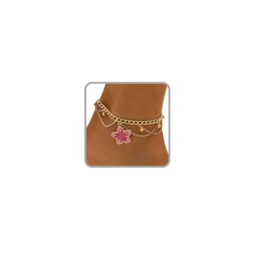 

Ankle Bracelets for Women Gold Anklets for Women Waterproof Summer Beach Jewelry Pink Blue White Silver Flower Anklets for Wome