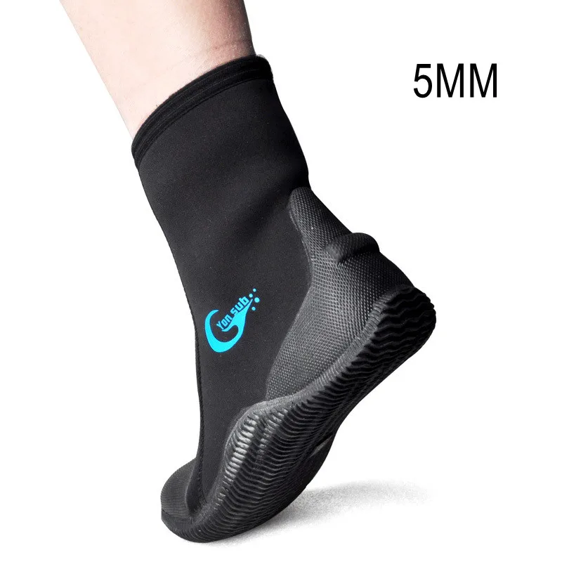 YONSUB 5MM Neoprene Scuba Vulcanization High Upper Diving Boots Anti-slip Adult Diving Boots Warm Fins Spearfishing Swim Shoes