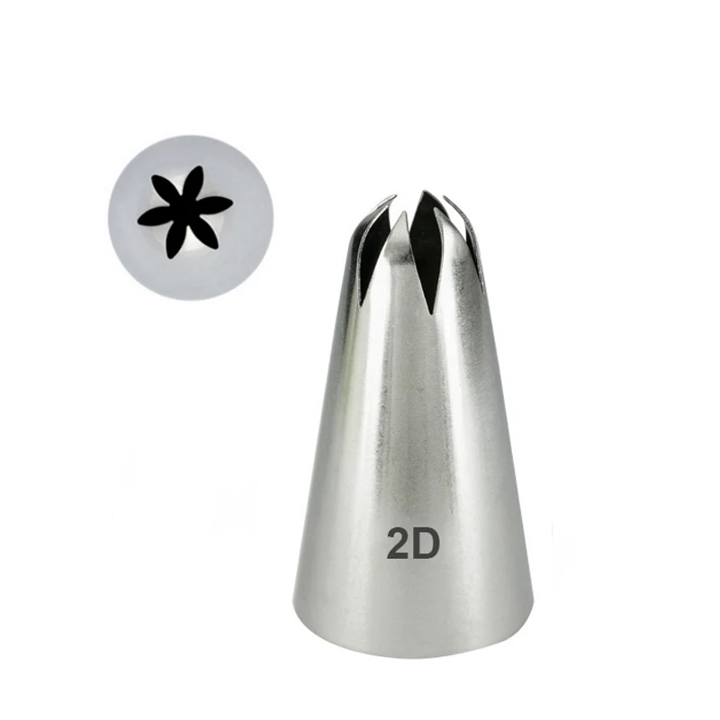 2D# Drop Flower Tips Stainless Steel Icing Piping Nozzles Cake Decorating Pastry Tip Sets Cupcake Tools Bakeware