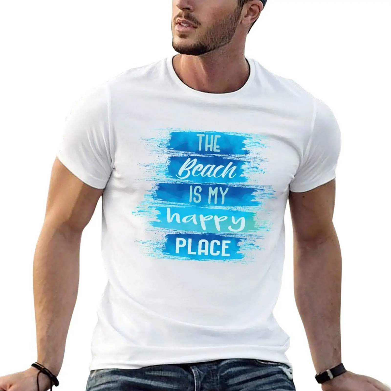 

The Beach is My Happy Place T-Shirt cotton t shirts high quality t shirts for man cotton soft man t shirt luxury T-shirt