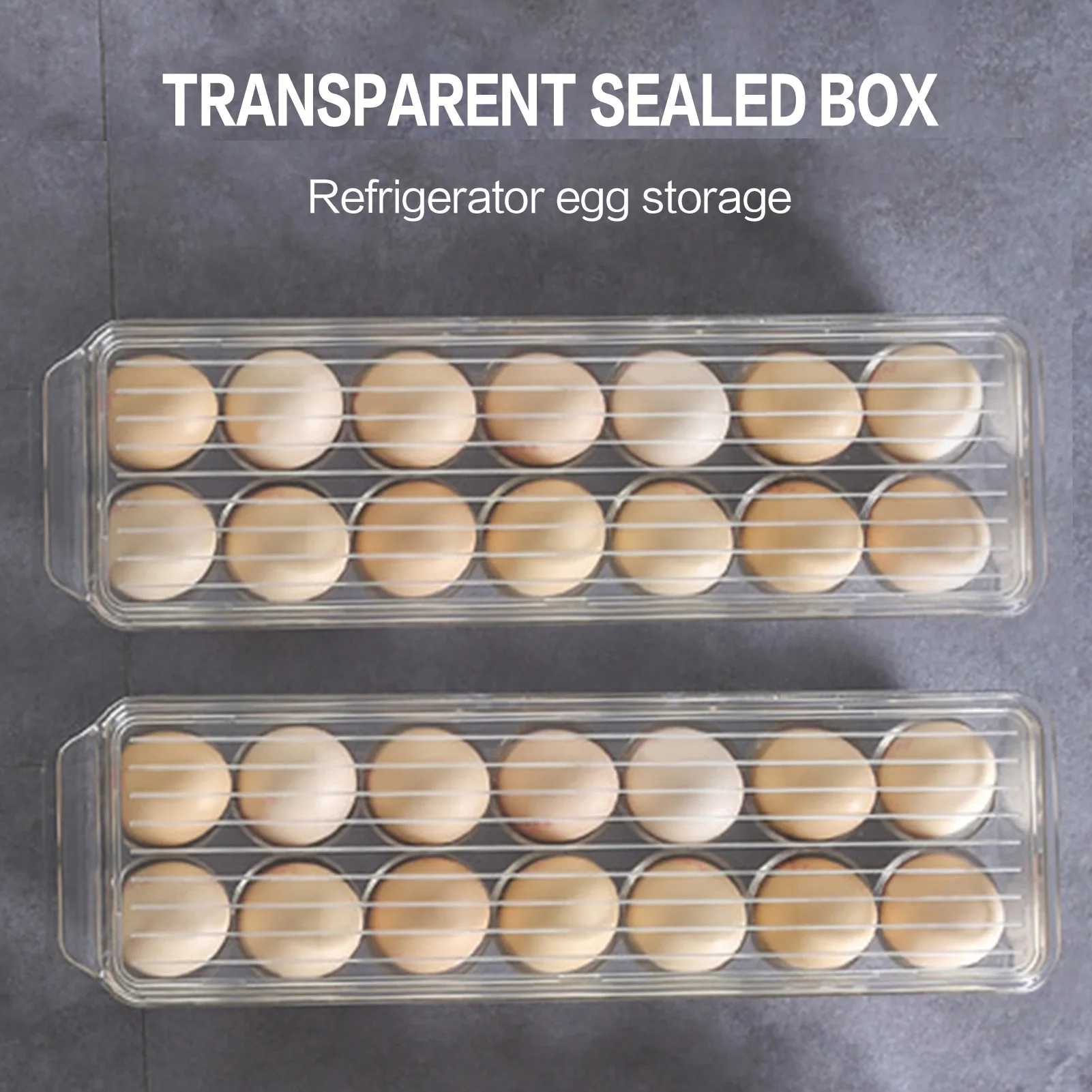 14 Grids Transparent Plastic Egg Storage Large Capacity Eggs Container for Refrigerator with Lid Secure Lock Kitchen Organizer