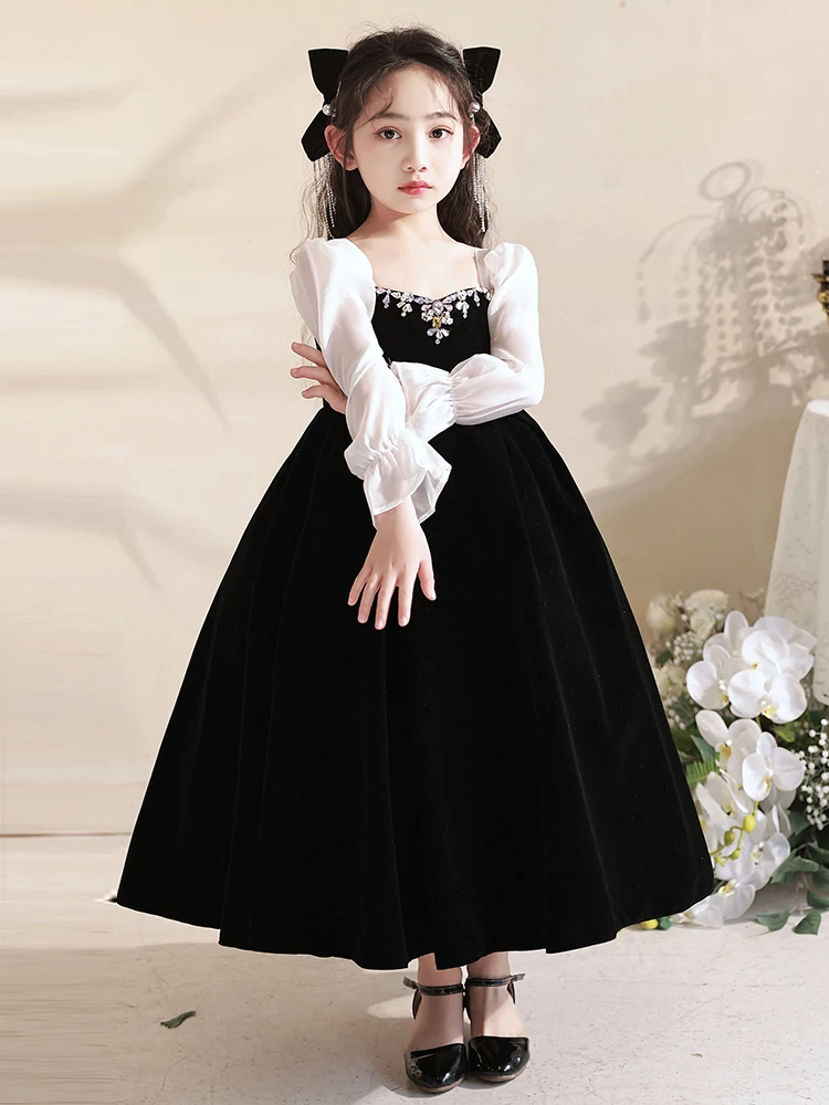 Christmas Dress Flower Girls Dress For Birthday Formal Party Junior Concert Banquet Princess Gown Party Dress For Kids Birthday