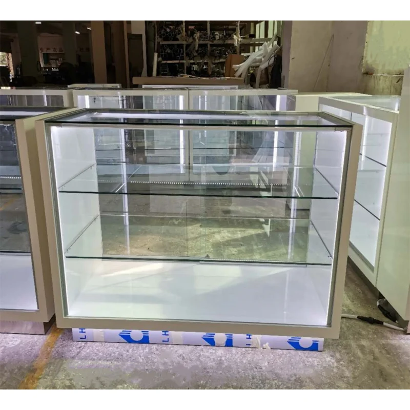 Customized. cheap display showcase with LED retail glass display cabinet fashionable display