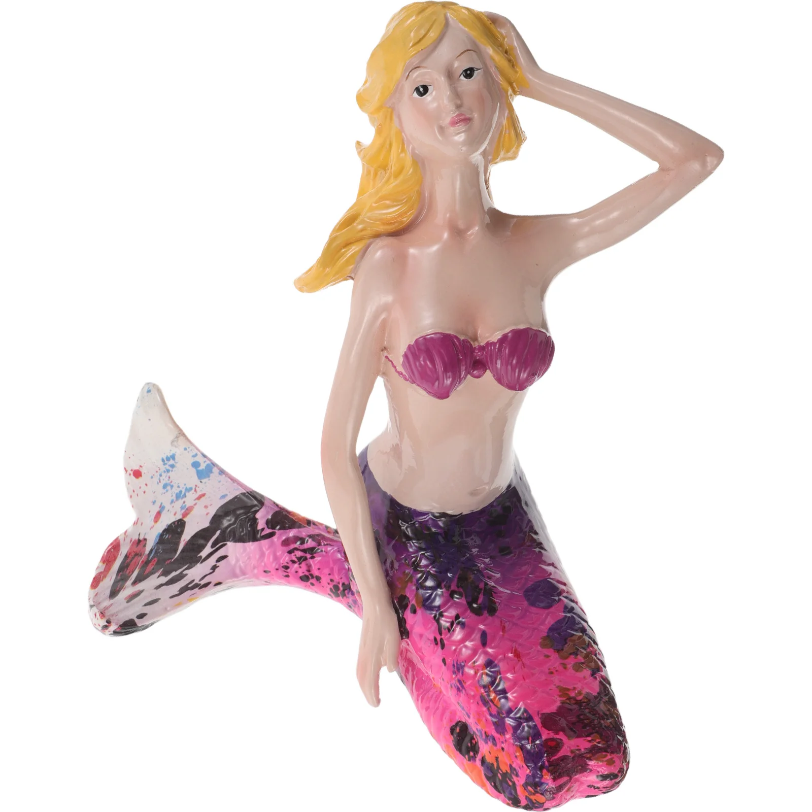 

Mermaid Resin Statue Weather Resistant Garden Decor For Pond Pool Patio Vintage Coastal Fish Tank Centerpiece Ornament