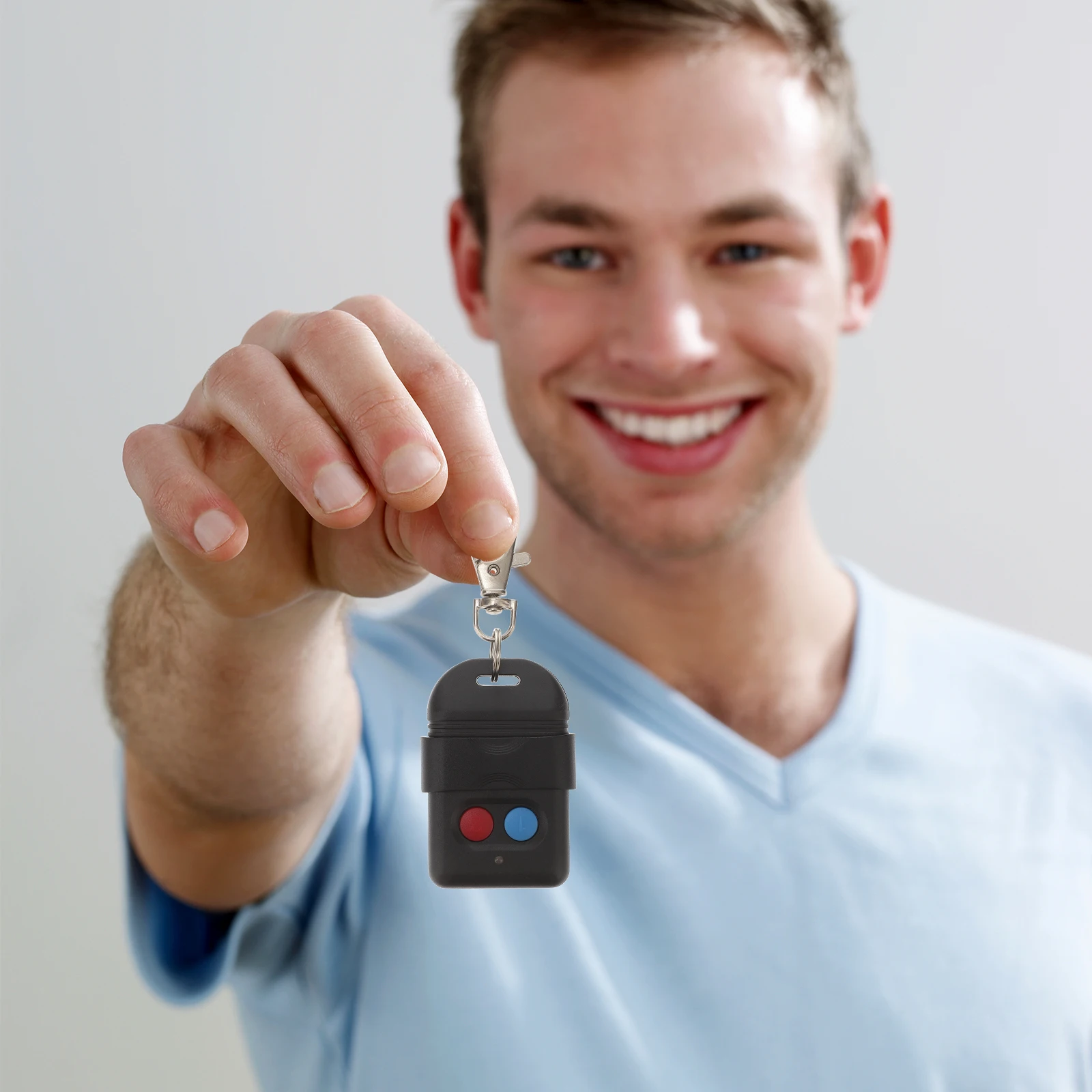 

2-Pack 2-Button Garage Door Opener Controller Key Fob Long Range Replacement For Original Remote Up To 100M Wide Use For