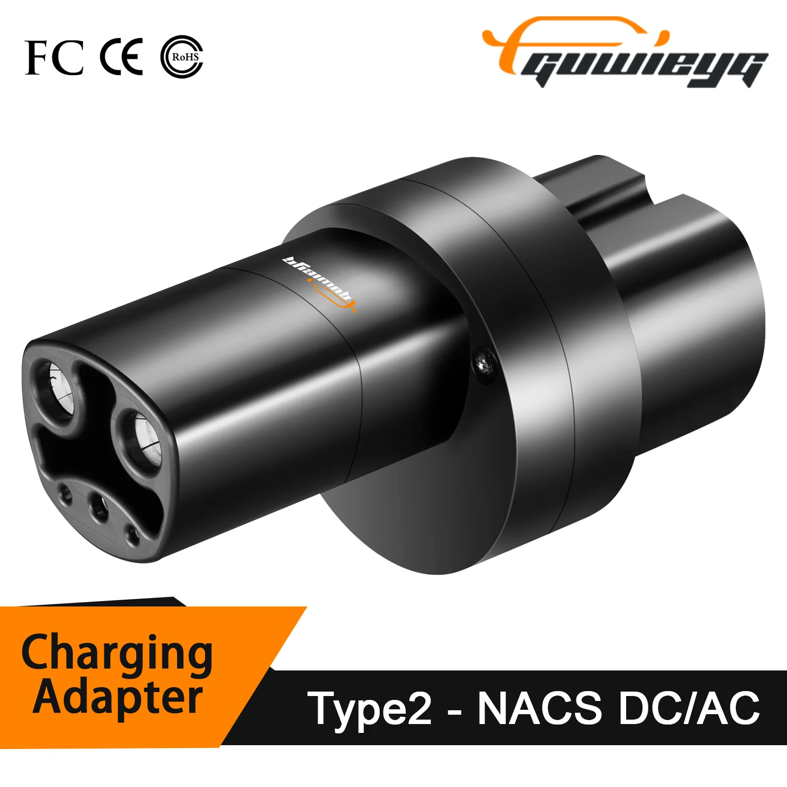 GUWIEYG Type 2 to NACS Adapter DC/AC Type2 Compatible With NACS Adaptor EV Charger IEC 62196 Socket for NACS Model S/X/3