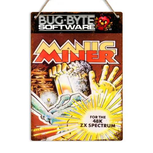 Manic Miner ZX Spectrum Retro Metal Wall Sign Vintage Game Box Art Gift