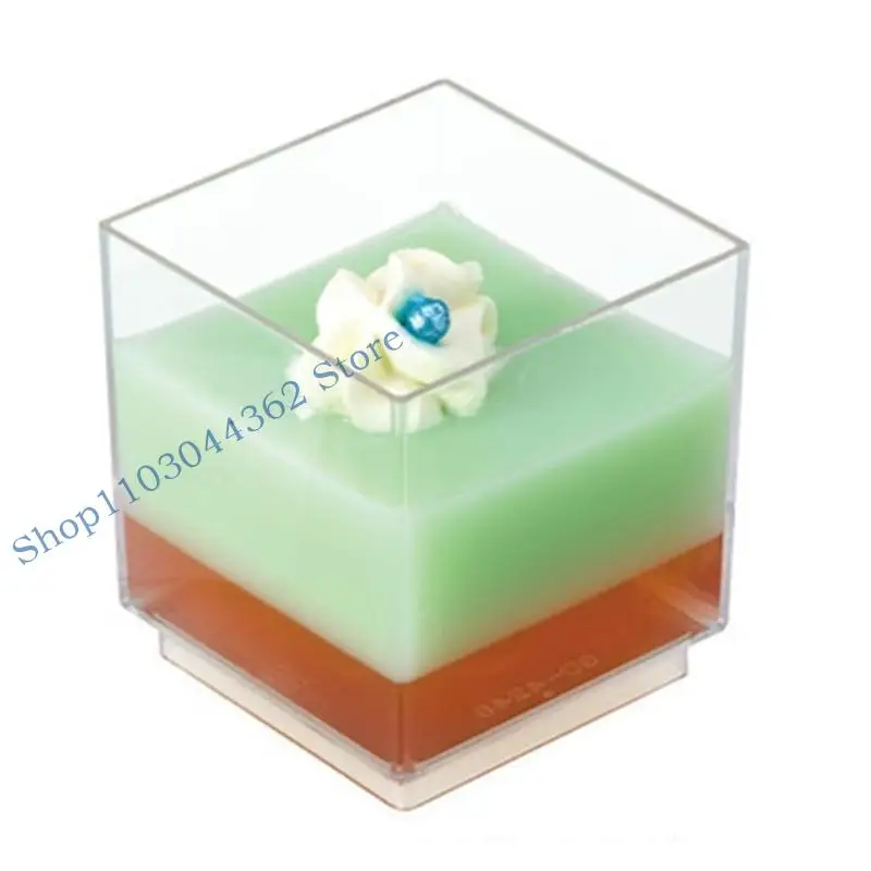 A3PA 10pcs tasses desserts jetables avec couvercle en plastique transparent tasse mousse pour le