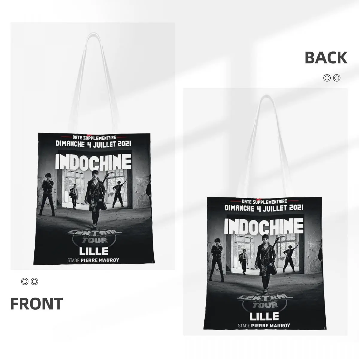 Okoufen Indochine Le Birthday Album Shopping Bags Folding Canvas The Tote Bag Ladies Shoulder Tote Travel Handbag