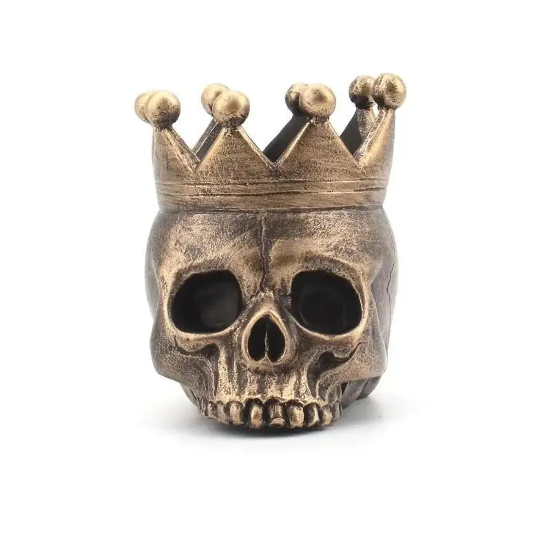 3D Halloween Crown Skull Candle Holder Resin Skeleton Candlestick Gothic Home Table Decor Haunted House Party Ornament Supplies