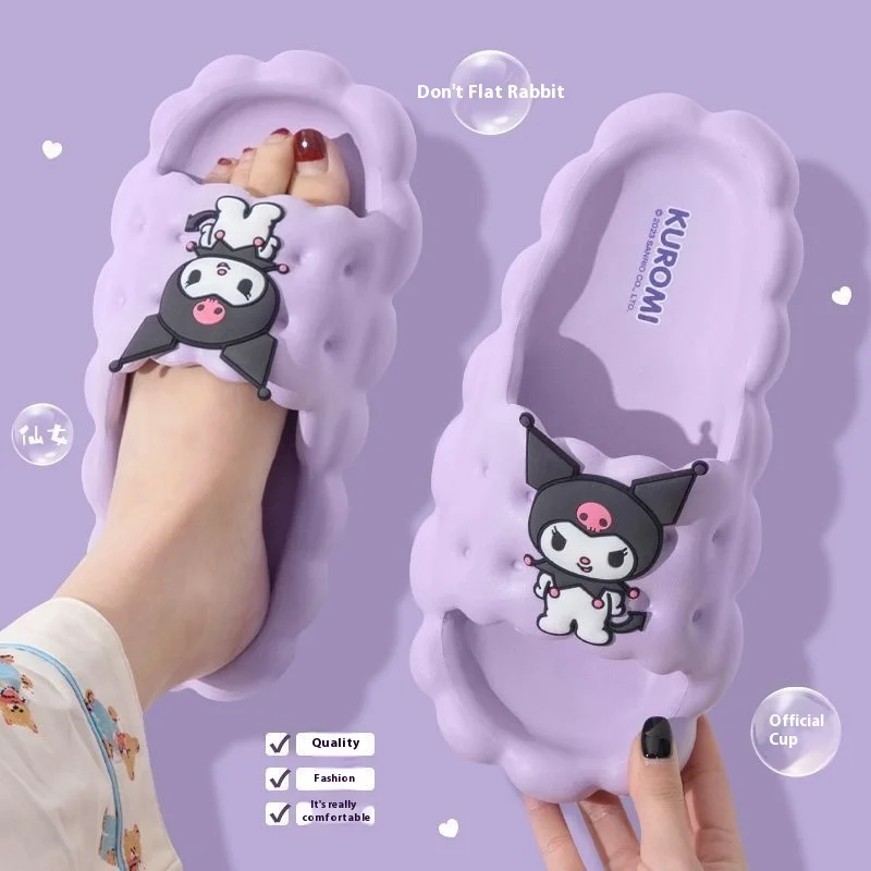 Anime Disney Slippers Kuromi Slippers Kawaii Wome Indoor Slippers Comzy Antislip House Flat Slipper Couples Slides Spring Summer