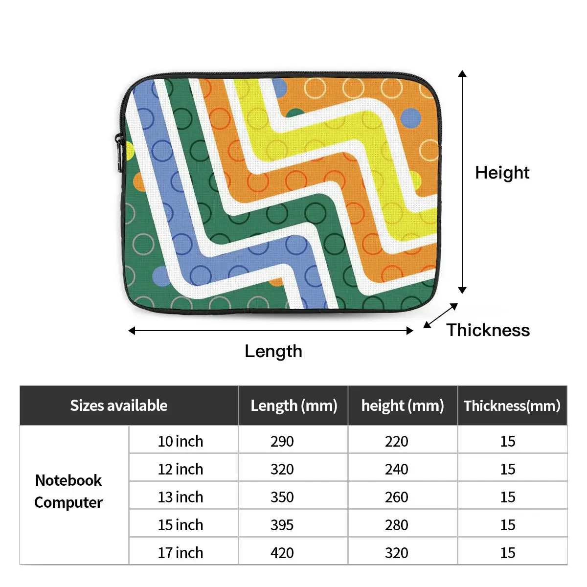 Funda para ordenador portátil, funda para ipad de 17, 15, 13, 12 y 10 pulgadas, creación de figuras geométricas