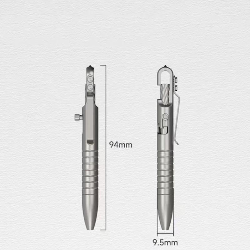 

1PCS NEW Titanium Alloy Waterproof Mini Pen Portable TC4 Emergency Window Breaking Defense EDC Metal Signature Pen