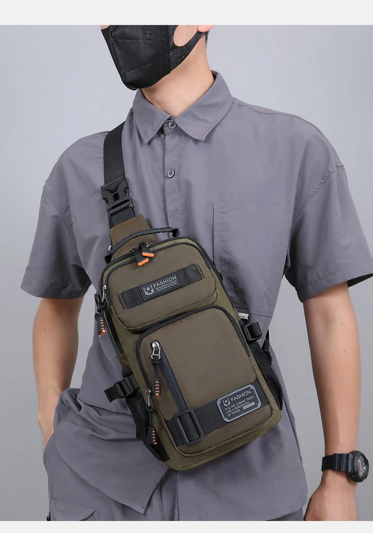 Mode männer Taille Packs Brust Tasche Hohe Qualität Oxford Umhängetaschen Für Männer Mode Lässig Männer Tasche Handtasche Männlichen Brust pack – Detail 20
