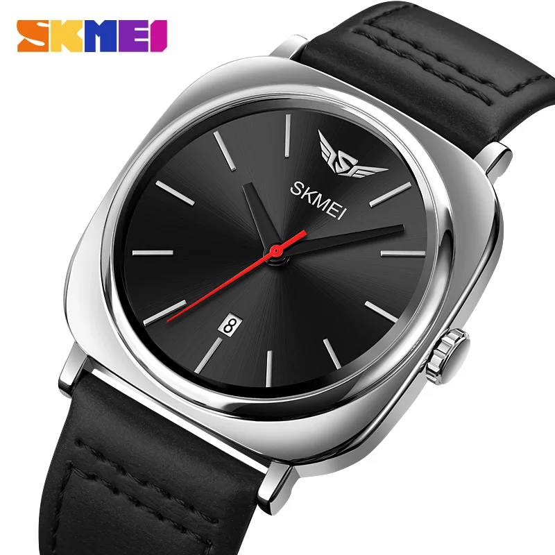 

SKMEI reloj hombre простые деловые кварцевые наручные часы мужские часы лучший бренд класса люкс из натуральной кожи ремешок спортивные часы