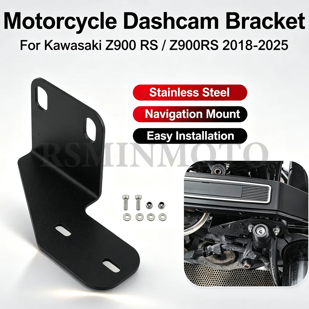 For Kawasaki Z900RS Z900 RS 2018-2025 2024 2023 Stainless Steel Motorcycle Dashcam Navigation Mount Bracket Navigation Holder