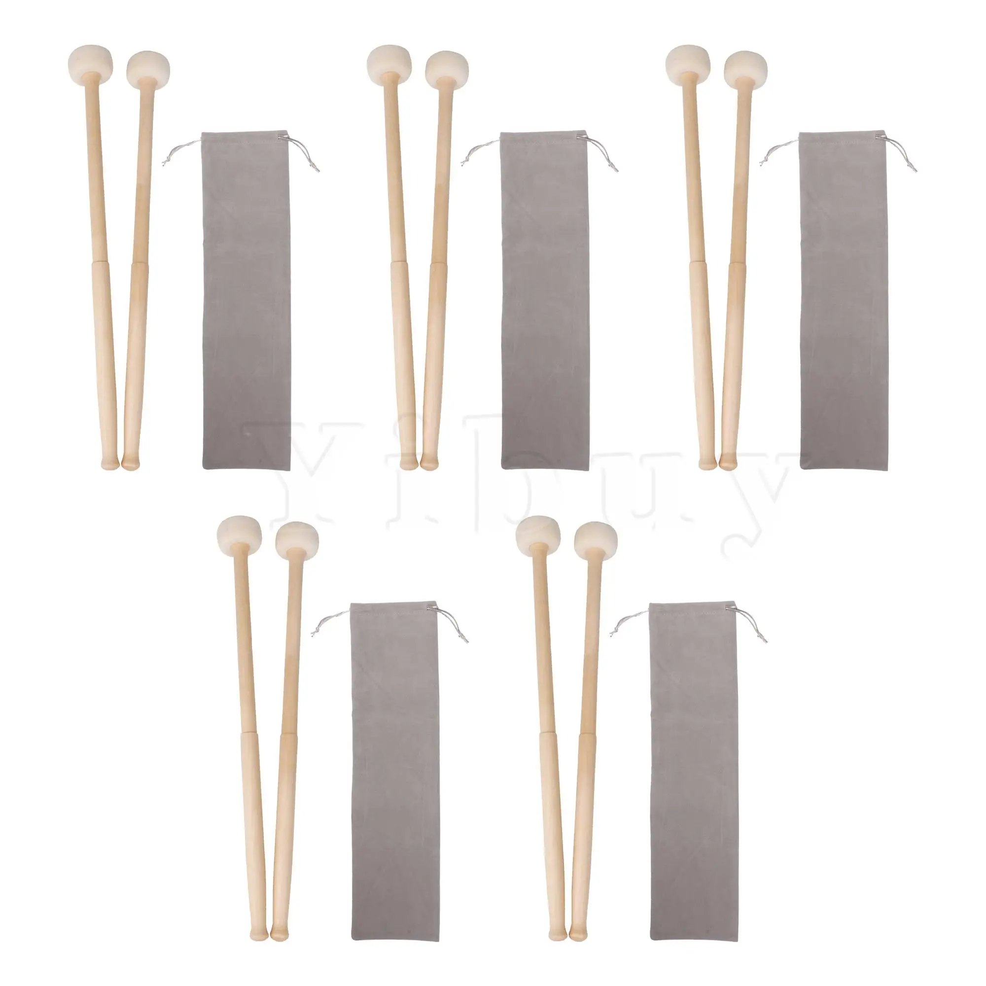 

Yibuy 10 Pcs Timpani Sticks Mallets Kit for Bass Drum Felt Head Percussion