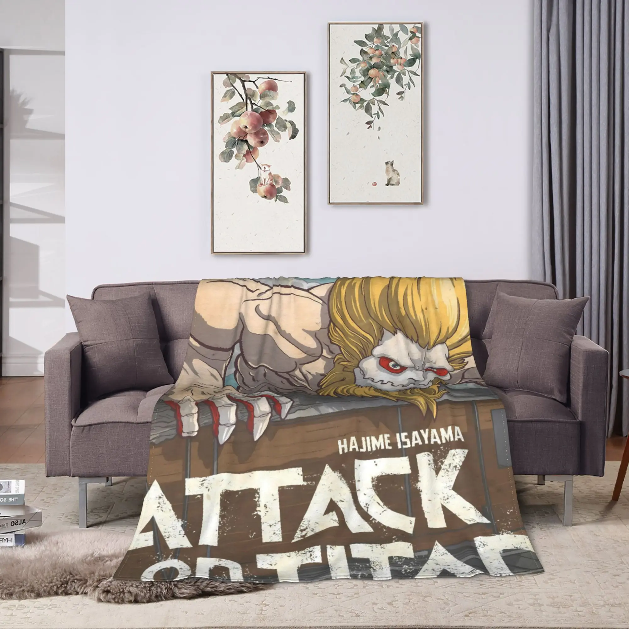 Attacks on Titans Blanket  Camping Flannel Throw Blanket For Couch Chair Warm Soft Custom Quality Bedspread Birthday Present