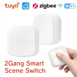 Tuya 2 Gang WiFi/ZigBee Wireless 6 Scene Switch Wall Push Button Controller Automation Control Switch For Smart Life App