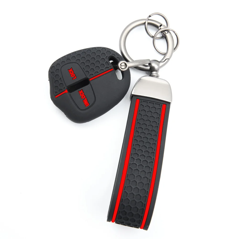 Key Fob Case With Chain For Mitsubishi Lancer Outlander ASX Pajero Eclipse L200 Durable Soft Touch Exact Fit Protective Stylish