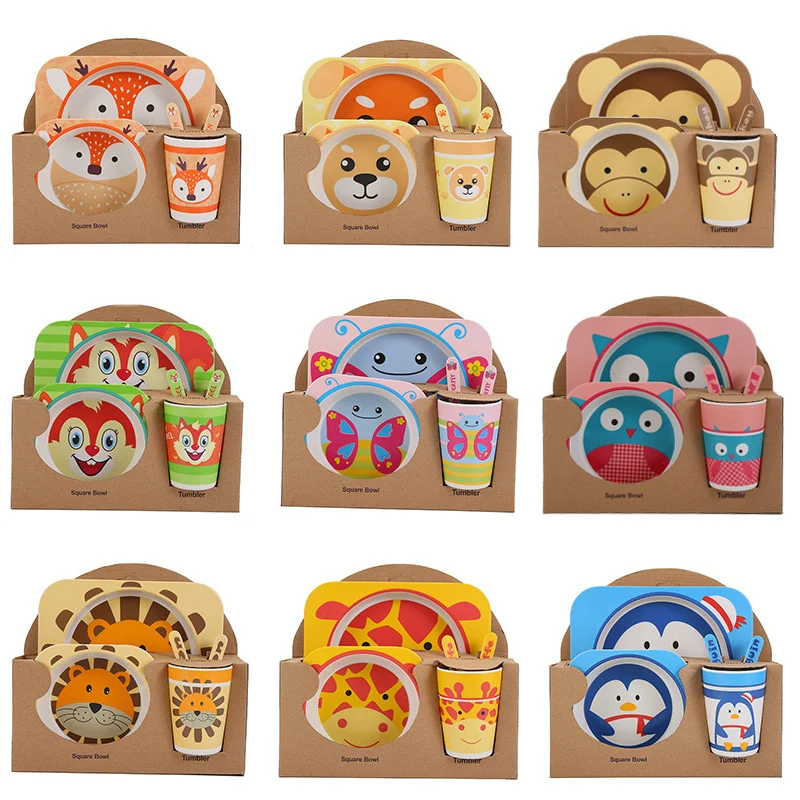 Cute Cartoon New Year Gift Bowl Sets Kitchen Toys For Children Baby