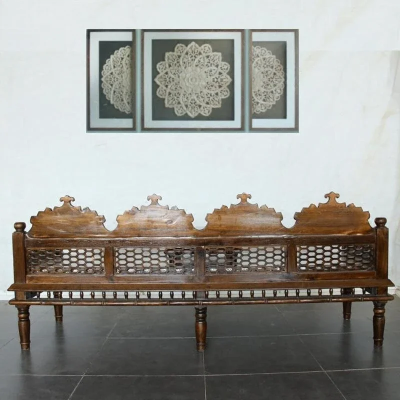 เฟอร์นิเจอร์ขนาดเล็ก ห้องนั่งเล่น โซฟาห้องนอน สไตล์โมร็อกโก ไทย 3 คน โซฟาไม้เนื้อแข็ง