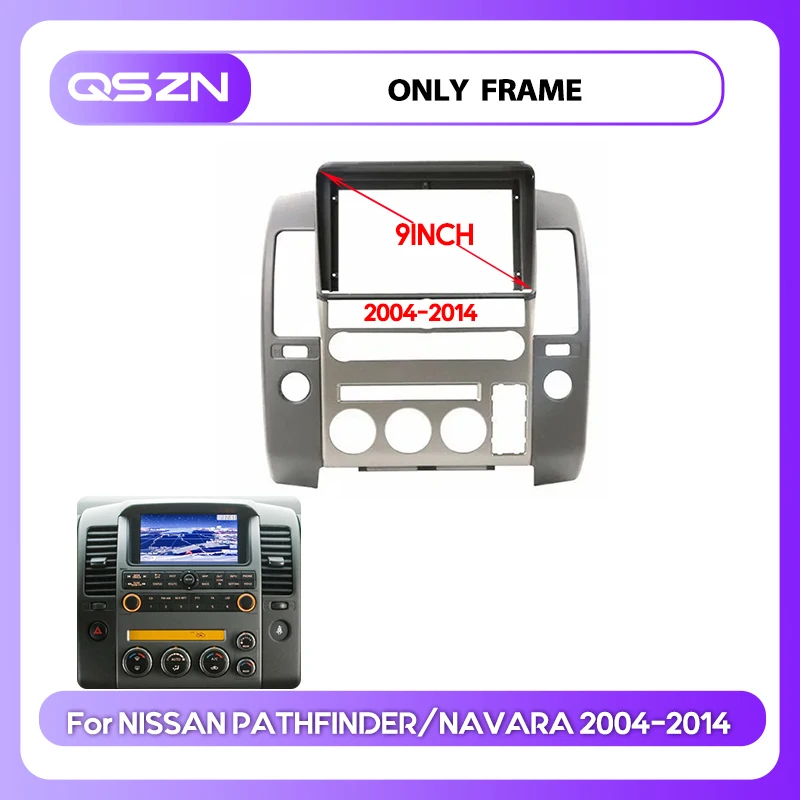 QSZN 9INCH Car Audio frame For Nissan Pathfinder/Navara 2004-2014 RHD Dash  Big Screen Head Unit Dash Fascia Panel  Kit Adapter