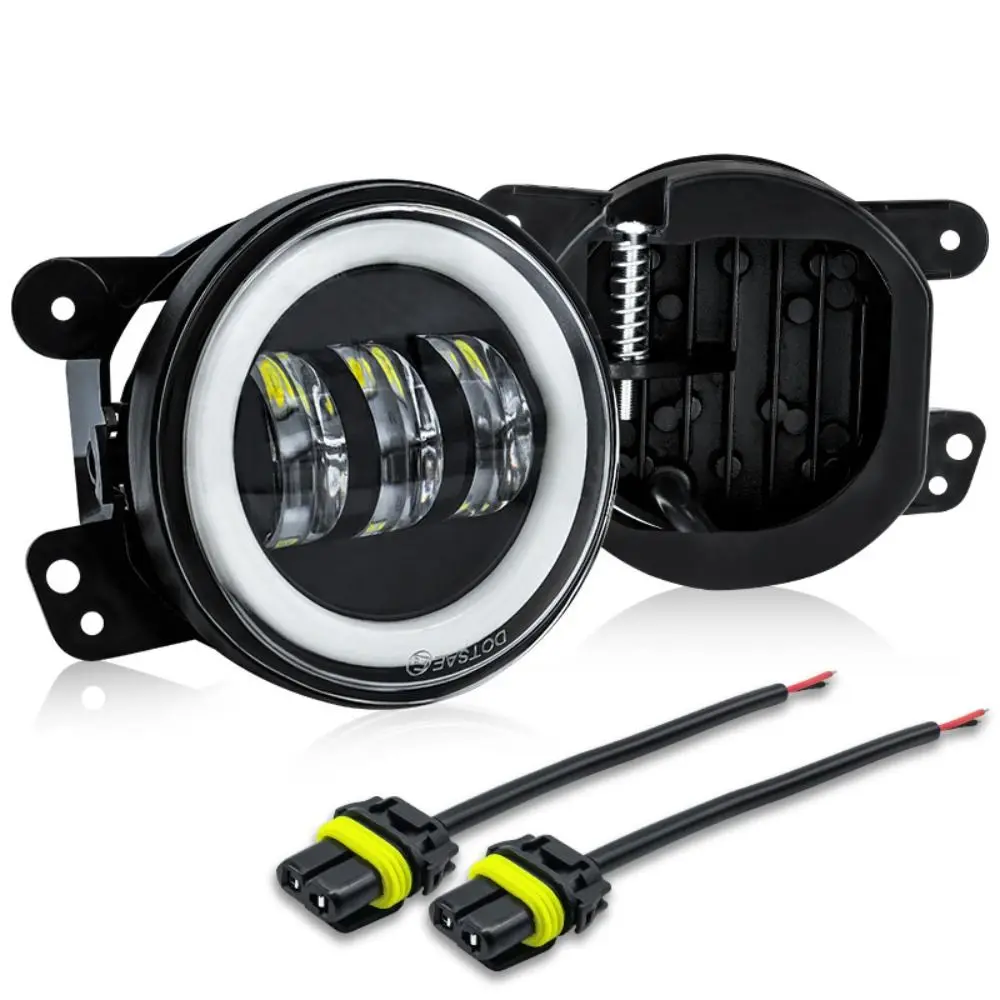 

2PCS Professional 4 Inch LED Fog Lights Amber Yellow Led Chips Waterproof Offroad Driving Fog Lights Car Motorcycle Lamp