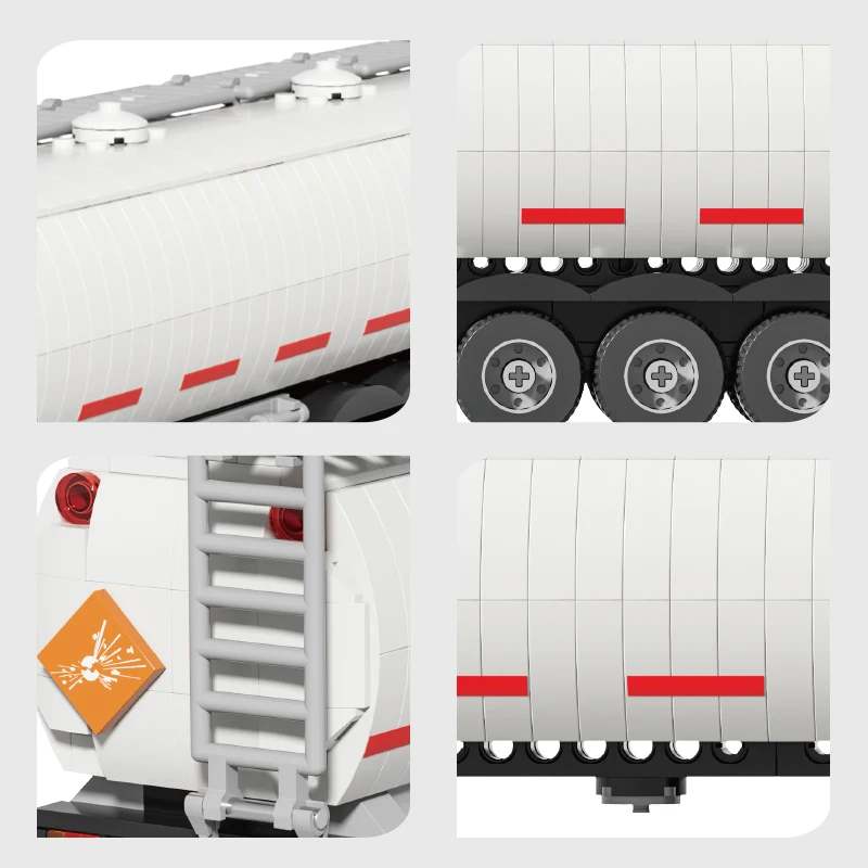 

Creative European Truck Fuel Tanker Trailer Building Blocks Set 2 IN 1 Engineering Vehicle Model DIY Assembly Bricks Kid Gift